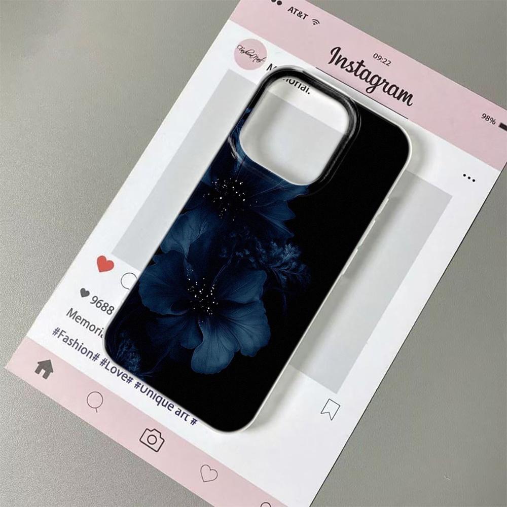 Чехол для телефона с узором из цветов темной лилии для IPhone 11 13 15 Pro 14 16 Plus 12 Pro Max 17Air, силиконовый мягкий прозрачный чехол-оболочка