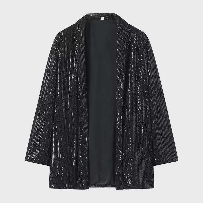 2024 Spring Women's Sequined Blazer & Straight Pants Set