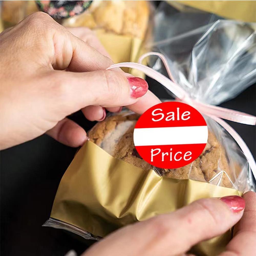 100-500Pcs Red Sale Price Labels Stickers Round Adhesive Paper Stickers Baking Cakes Retail Store Discount Price Stickers