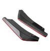 Pair Car Rear Bumper Lip Wrap Angle Splitter Diffuser Carbon Fiber Look+Red Line