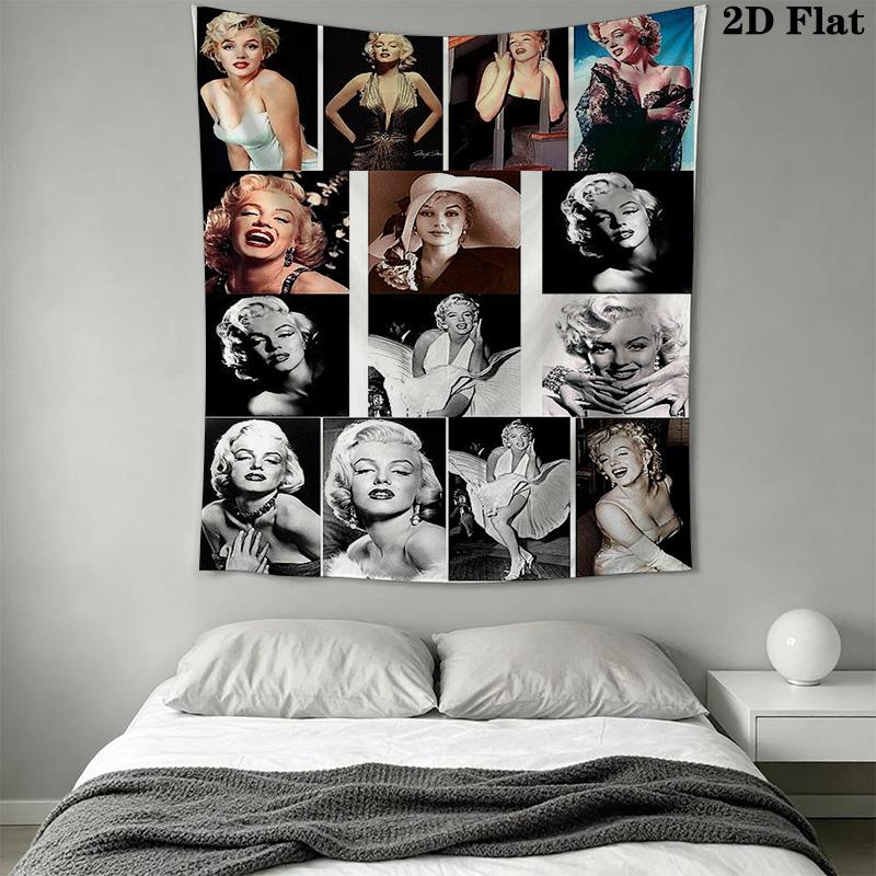Vintage Dictionary Art Marilyn Monroe Elegance Tapestry Fashion Print Wallmounted Background Cloth Background Wall Hanging Cloth Home Decor