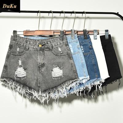 Большие размеры джинсовые шорты с высокой талией женские летние широкие брюки с эластичной талией