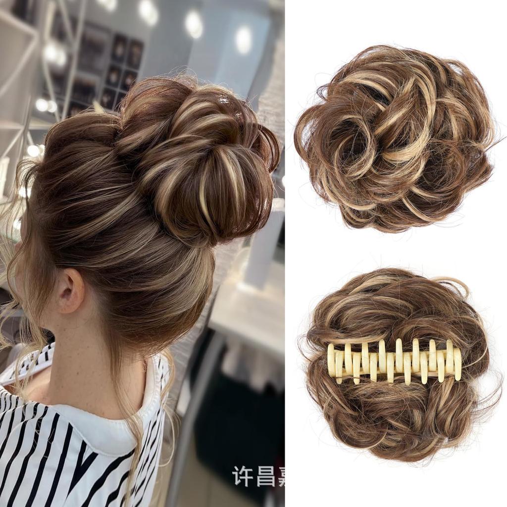 Ленивый пучок для волос | Большая пушистая резинка-краб