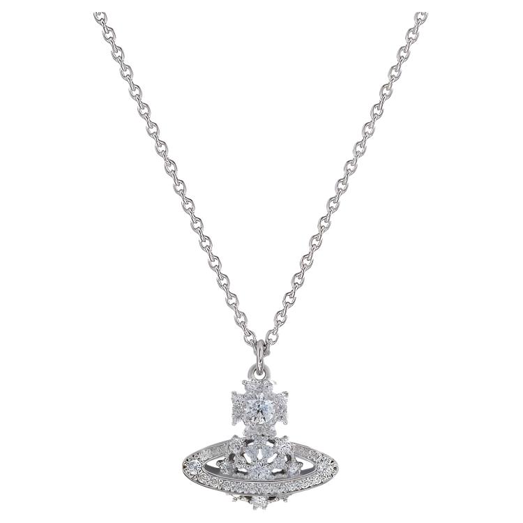 VIVIENNE WESTWOOD Кулон Narcissa Crystal Saturn из серебра 925 пробы Женское ожерелье 6302038B01P102P102