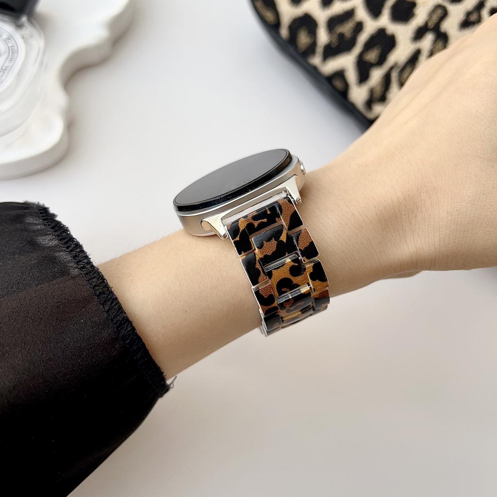 Пластиковый ремешок для часов с леопардовым узором для Samsung Galaxy Watch8 44мм/40мм/8 Classic 46мм, сменный ремешок с металлической пряжкой