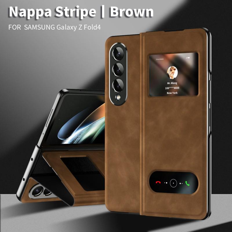 Galaxy Z Fold4 Case Slim Leather Cover With Magnetic Shockproof Full Protection Business Use