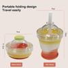 Portable Collapsible Ice Ball Cup with Straw in Silicone for Summer Outdoors