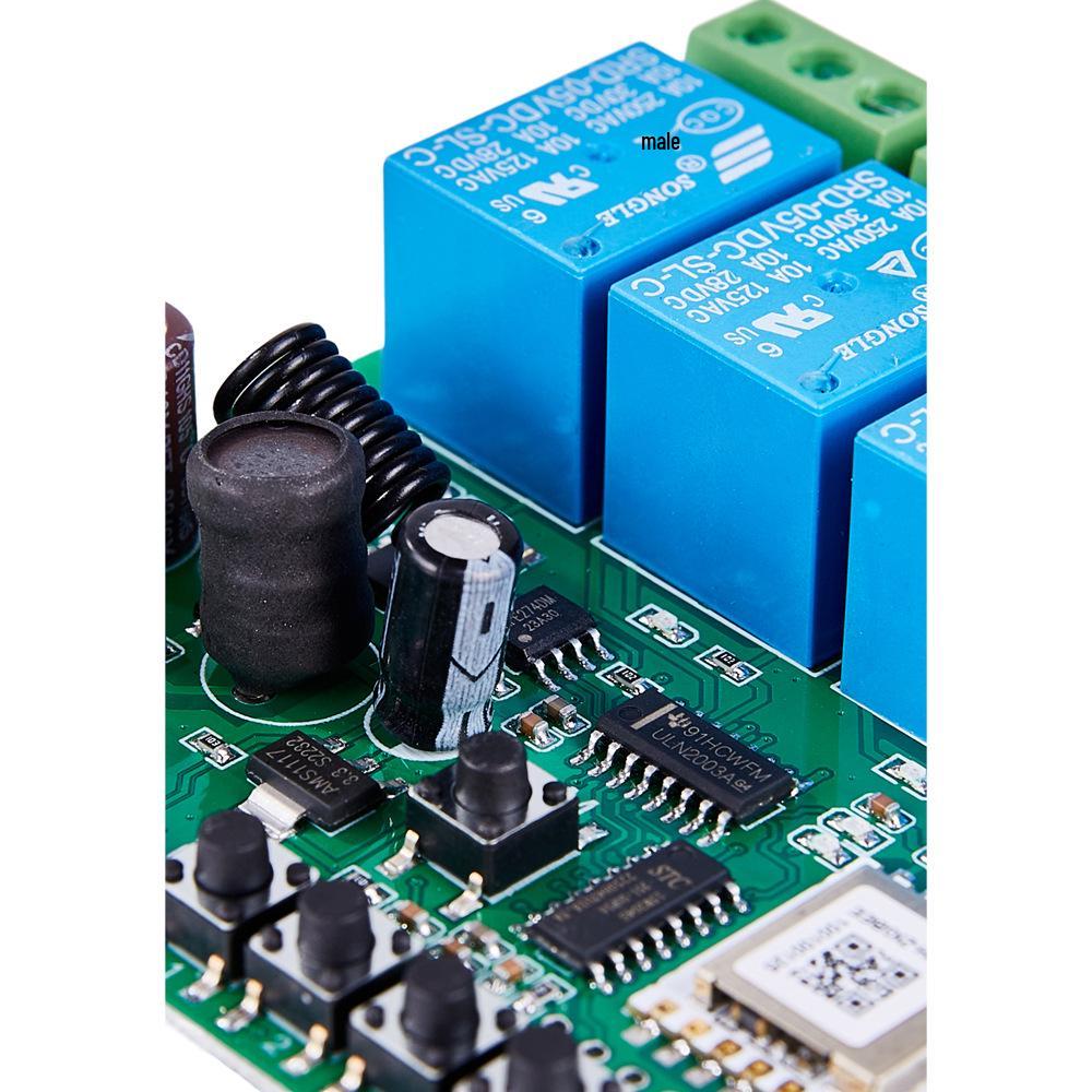 Zigbee 3.0 Tuya Умный 4-канальный релейный модуль: 12В/220В, Режим кратковременного включения, Блокировка, Самоудержание, Совместимость с RF433.
