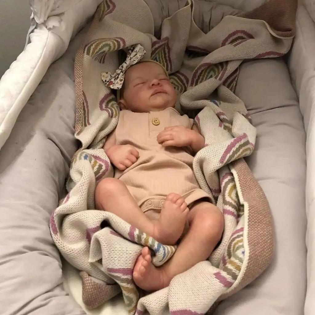 BZDOLL Реалистичная кукла реборн 19 дюймов 48 см Спящий младенец Леви Мягкий винил Игрушка Настоящее прикосновение Новорожденный Бебе Девочка Художественные игрушки для детей Рождественский подарок