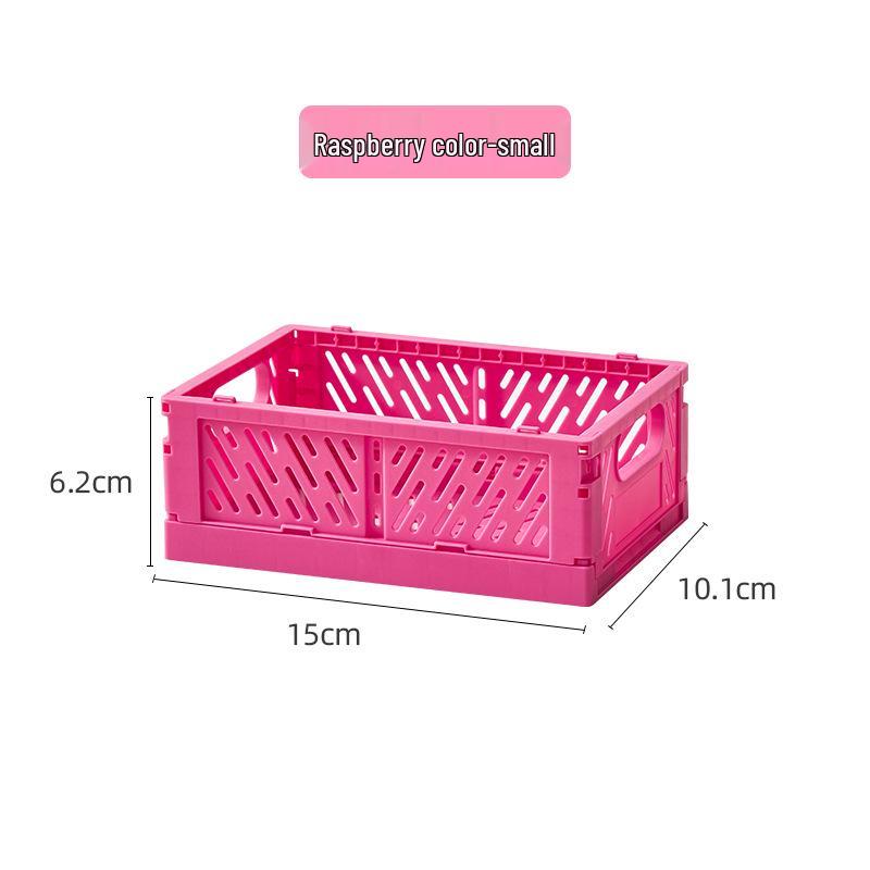 Складная пластиковая корзина для хранения - Креативный, штабелируемый контейнер для организации рабочего стола, гостиной или холодильника