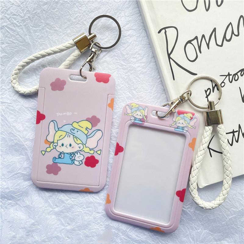 Чехол с мультяшным принтом, идентификационная бирка, чехол для рабочей карты с эластичным ремешком на запястье, держатель для бейджа, чехол для деловой карты доступа