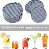 Силиконовые подставки для напитков с держателем, Набор из 6 штук, Уличные подставки для горячих или холодных напитков, Утолщенные, Нескользящие, Нелипкие,