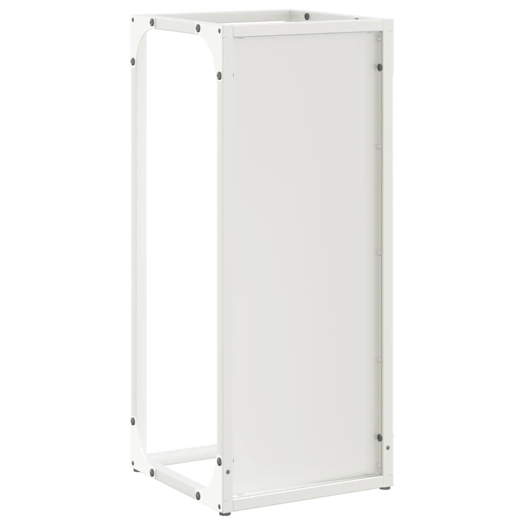 Firewood Rack White 25x25x60 cm Cold Rolled Steel
