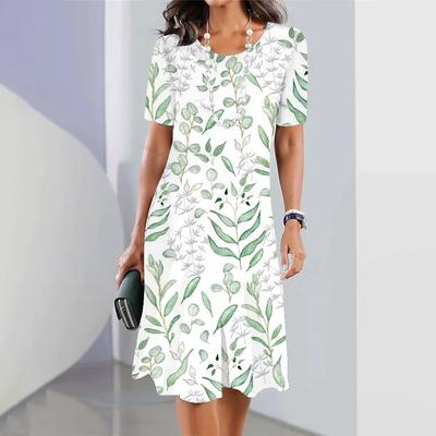 Новое платье модное женское летнее белое 3D-принт с круглым вырезом и коротким рукавом сарафаны повседневные платья свободные макси-платья