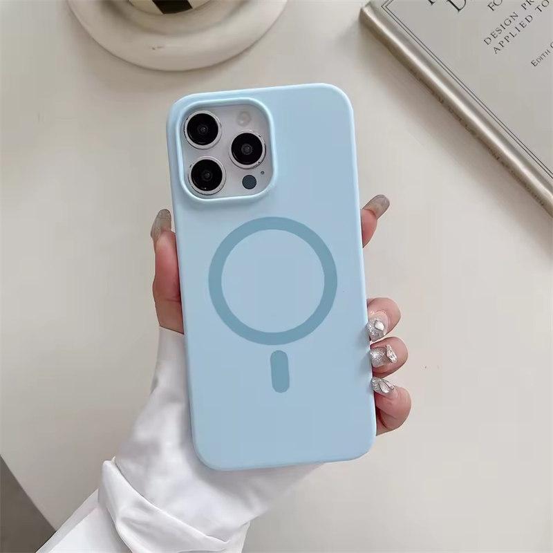 Роскошный яркий флуоресцентный жидкий силиконовый магнитный чехол Magsafe для iPhone 16 15 14 13 12 Pro Max Plus с функцией беспроводной зарядки