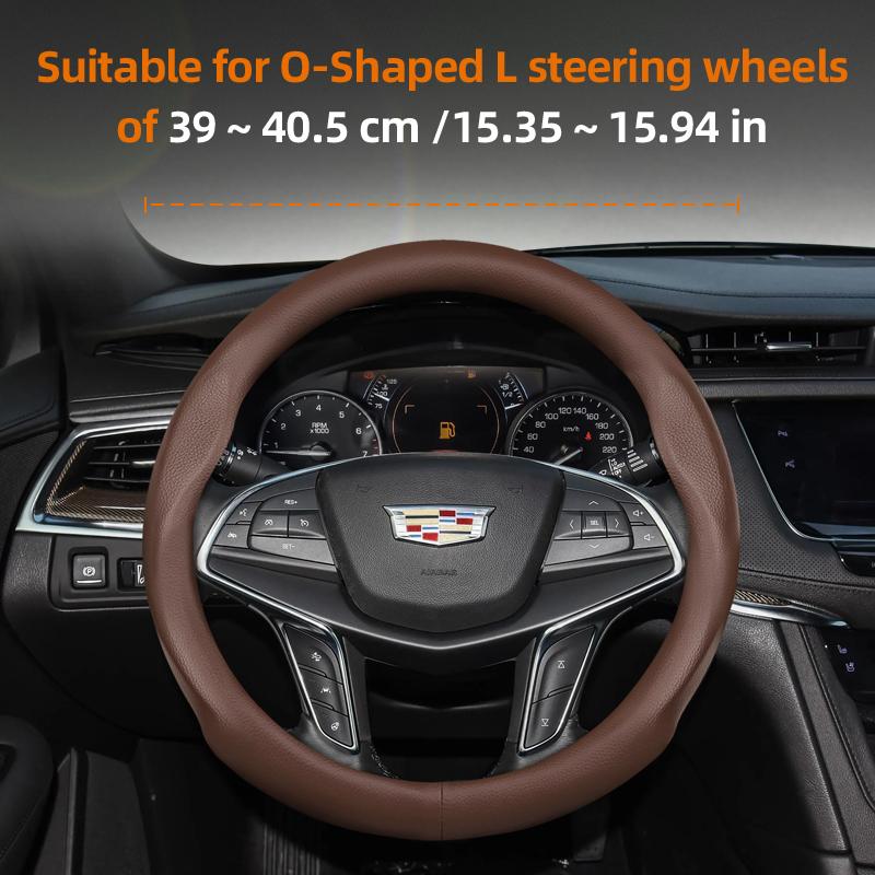 Suitable for Cadillac Ultra-Thin Breathable Leather Steering Wheel Cover Suitable for Cts 2013 Ct4 Carbon Interior Ct5 Xt5 Xt4 Xt6 Escalade Srx X