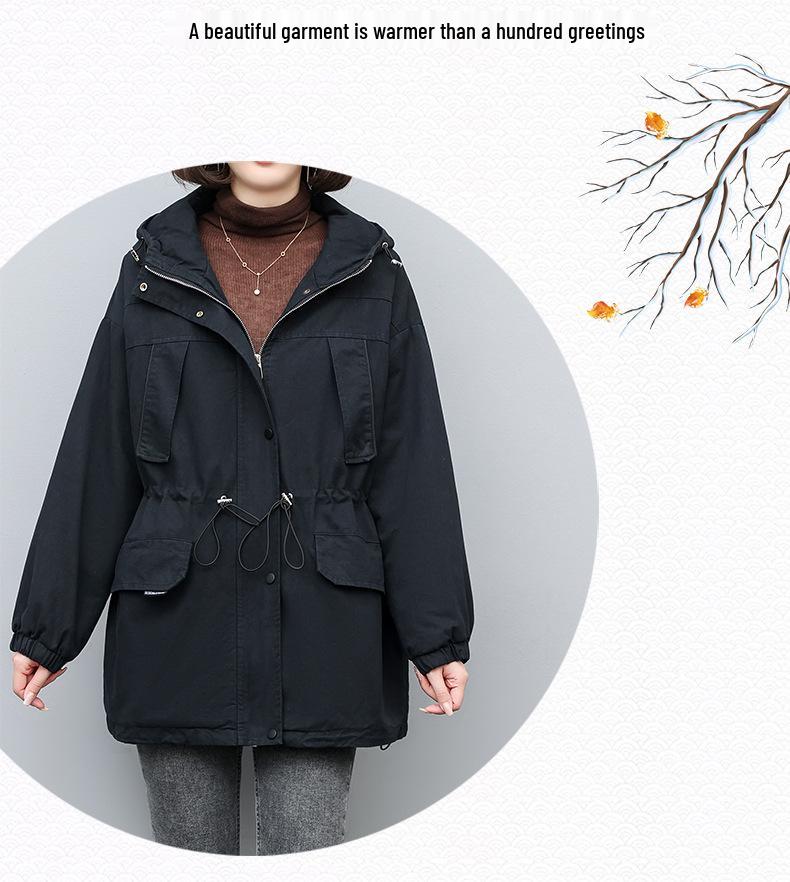 Women's Mid-Length Parka - 2024 Winter Loose-Fit Fashionable Fleece-Lined Cotton Coat