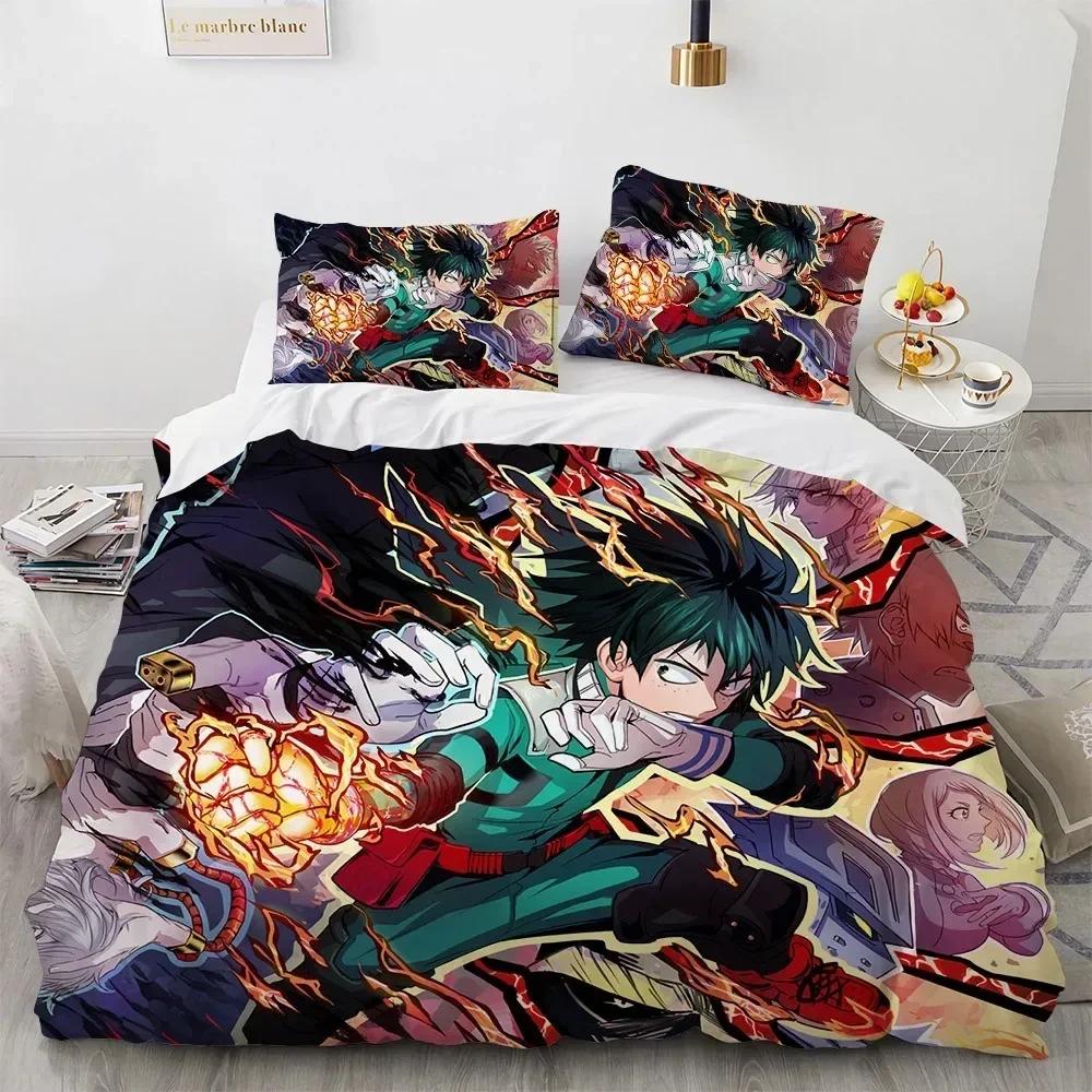 3D Anime My Hero Academy Printed Bed Set Duvet Cover Pillowcase Bedding Set Bed Linen Sheet Quilt Cover Full Queen King Size
