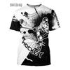 Fashion Beautiful Hockey Sports Men's T-shirts Short Sleeve 3D Printed Street Male Oversized Tops Man Clothing Casual Tees