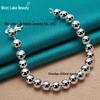 West Lake Beauty Sterling Silver Hollow 8mm Bead Bracelet