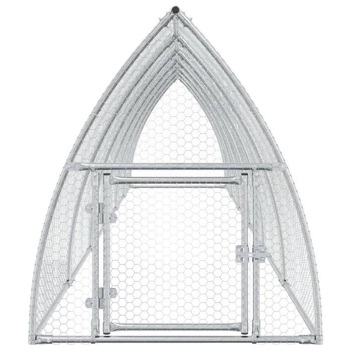 VidaXL Cage for Chickens Silver 600x105x120 Cm Galvanized Steel, Chicken Coop, Chicken Run, Chicken Coop with Run, Hut 172554