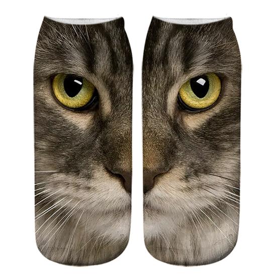 Yousheng Realistic Cat Face Socks 3D Cat Print Socks Breathable Cute Kitten Socks Funny Xmas Birthday Gifts for Women Men Cat Lovers
