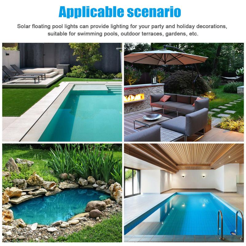 Солнечная светодиодная лампа RGB для открытого сада, пруда, бассейна, плавающая водонепроницаемая лампа Ipx6
