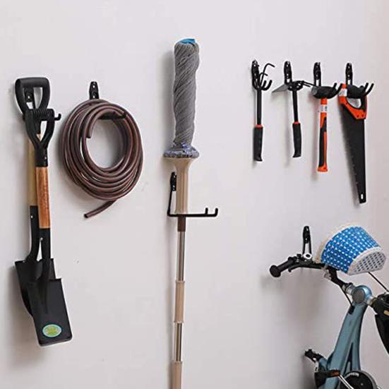 Сверхпрочный гаражный крючок с винтами, настенное крепление, металлическая вешалка для хозяйственных нужд, многофункциональная велосипедная лестница, органайзер для садовых электроинструментов, подвесная стойка для хранения