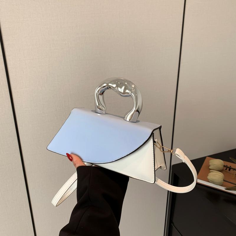 Сочетание цветов новая модная текстура 225 контрастных цветов весенняя повседневная простая сумка-мессенджер металлическая портативная маленькая квадратная сумка женская