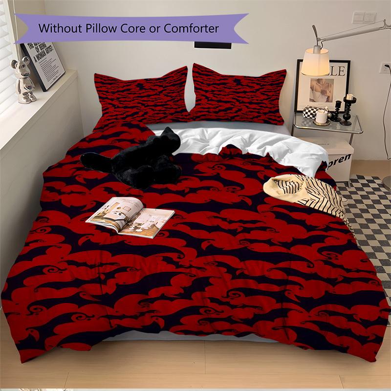 3pcs bedding set Bat Swarm Includes 1 Comforter + 2 Pillowcases, Without Pillow Inserts, Soft Comfortable, Lightweight Breathable, Printed H