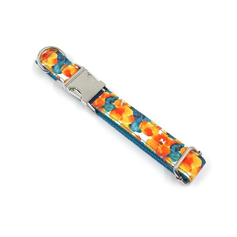 Adjustable Dog Collar With Leash Set Small To Large Breeds Soft Fabric Pet Harness Lead Daily Walks Training