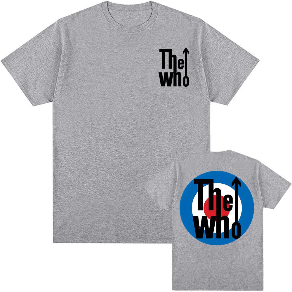 Футболка Rock Band The Who с коротким рукавом, летняя, свободная, футболки, гранж-мода, хип-хоп, уличная одежда, унисекс, хлопок, мужская футболка, круглый вырез