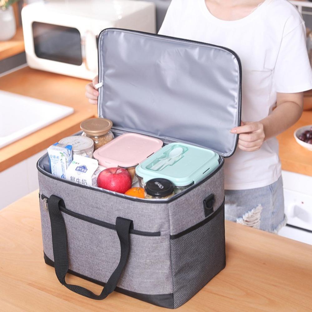 4-6h Heat Preservation Camping Picnic Bag Portable Insulated Lunch Bag Thermal Pie Carrier Potluck