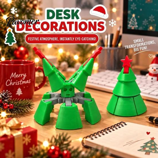 Фигурка Рождественской елки Игрушки Игрушка-антистресс, 3D-печать Гибкая Сенсорная Деформация для Снятия Напряжения для Концентрации Декор Стола, Подарок для Снятия Стресса Дети Взрослые