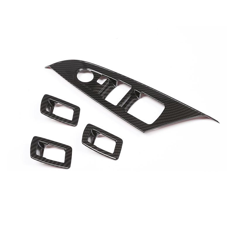 Carbon Fiber Texture Car Window Lift Panel Switch Button Frame Cover Trim For BMW X3 F25 X4 F26 2013 2014 2015 2016