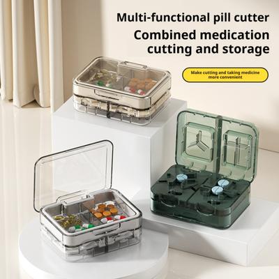 Многофункциональный таблеткорез с отсеком для хранения, двухслойный делитель таблеток, инструменты для резки