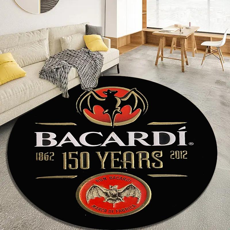 Bacardi 150 Years Round Area Rug,Carpet Rug for Living Room Bedroom Sofa Playroom Decor,Non-slip Floor Mat30