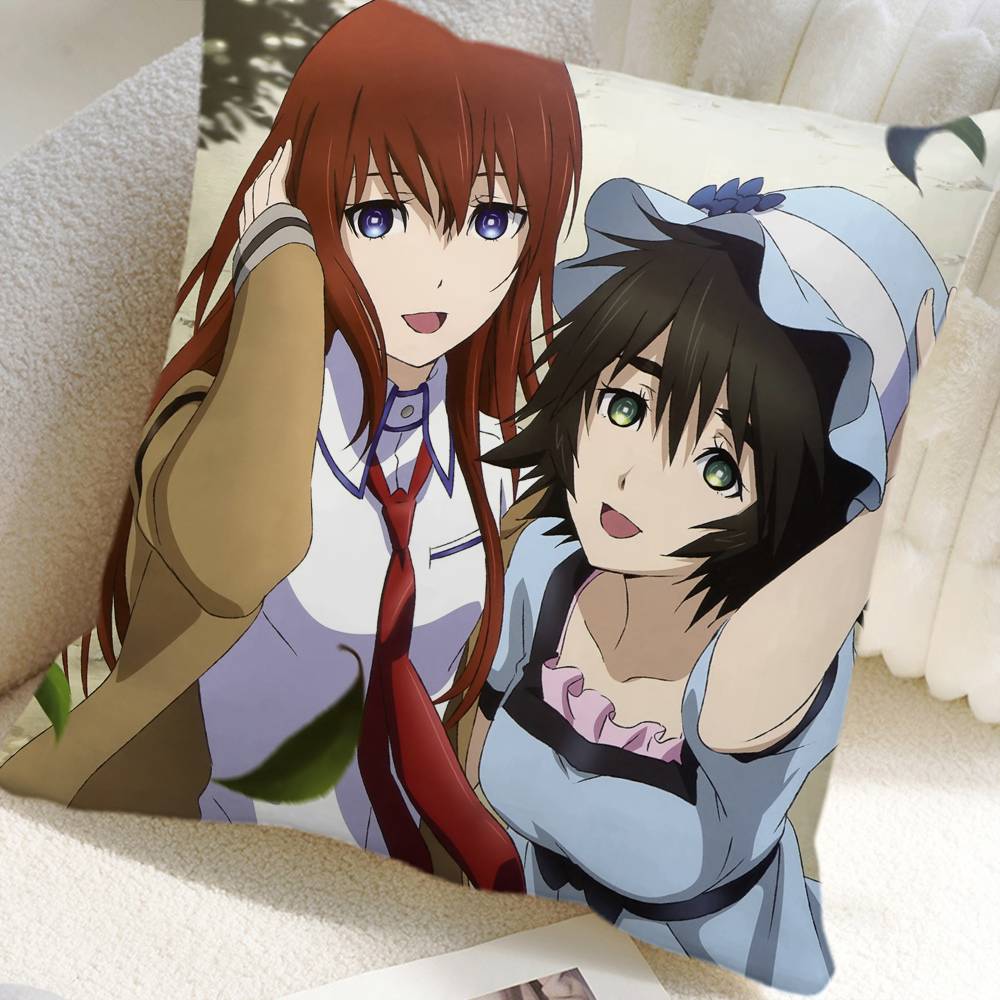 Аниме Steins Gate Наволочка Квадратная Подушка Спальня Диван Отдых Комфортная Подушка Автомобиль Домашний Декор