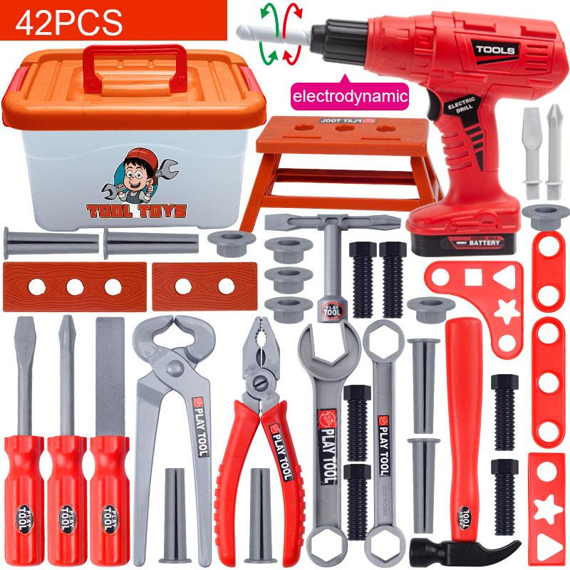 Детский набор инструментов, обучающая игрушка, инструменты для ремонта, дрель, пластиковые игры, инженерные головоломки, игрушки