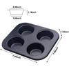 EKDJKK Форма для маффинов на 4 ячейки, Форма для выпечки кексов с антипригарным покрытием, Мини-формы для пирогов, Прочная форма для маффинов из углеродистой стали, Стандартная форма для выпечки для духовки