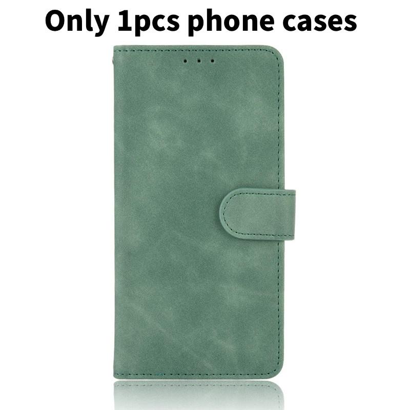 Цветной Кожаный Однотонный Чехол-книжка для Мобильного Телефона с Отделениями для Карт для Zte Blade A75 5g