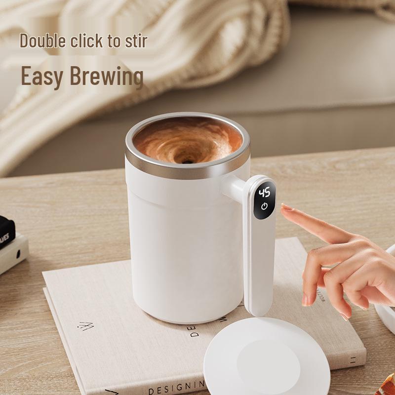 Креативная самоперемешивающаяся кофейная кружка с магнитной зарядкой и дисплеем температуры