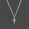 Adjustable Length Neckchain Trendy Four Pointed Star Pendant Choker Unisex Necklace Sweater Chain for Daily Wear