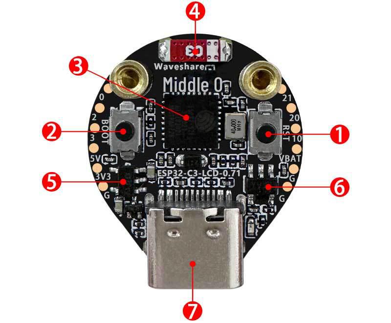 ESP32 C3 0.71" Round 160x160 LCD with SPI Interface for AI Simulation Eyes/Watch