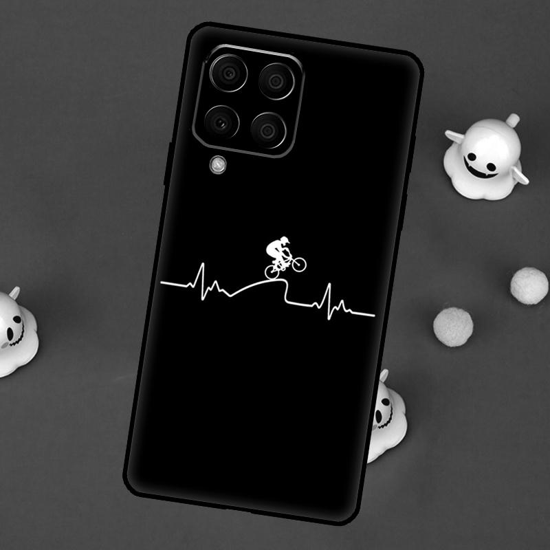Cycling Bike Heartbeat Cover For Samsung Galaxy M54 M14 M34 M33 M13 M23 M53 M15 M55 M31 M51 M20 M30s M32 M52 Case