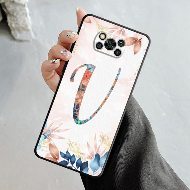 Цветочный узор в виде листьев и букв для Xiaomi Poco X3 Nfc X4pro X5 M3 для Mi 12 13 11 10 10t 8 Note10 Lite 11ultra 11t Pro F1 чехол