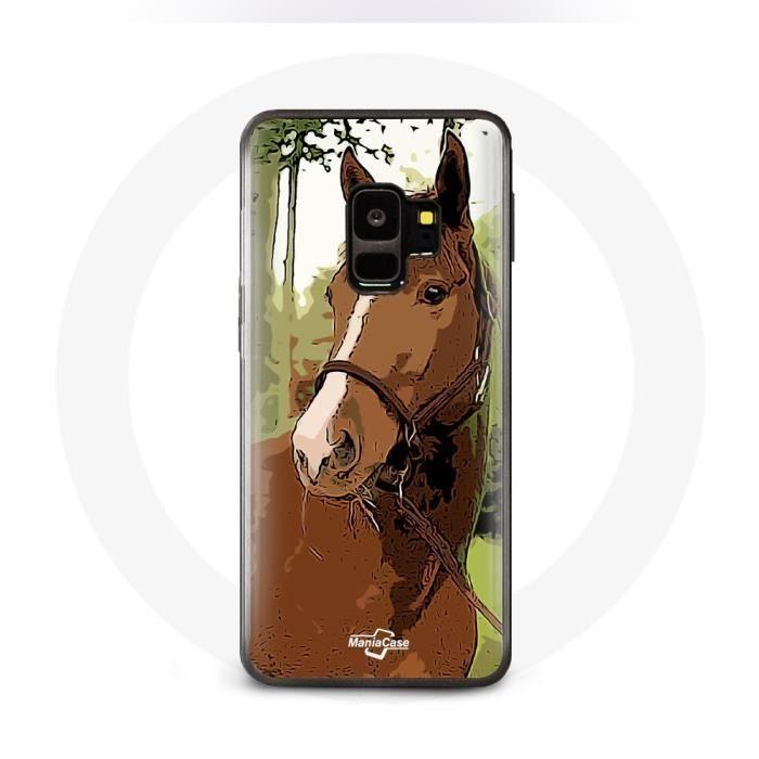 Coque pour samsung galaxy S9 plus Quarter Horse Marron Race de cheval