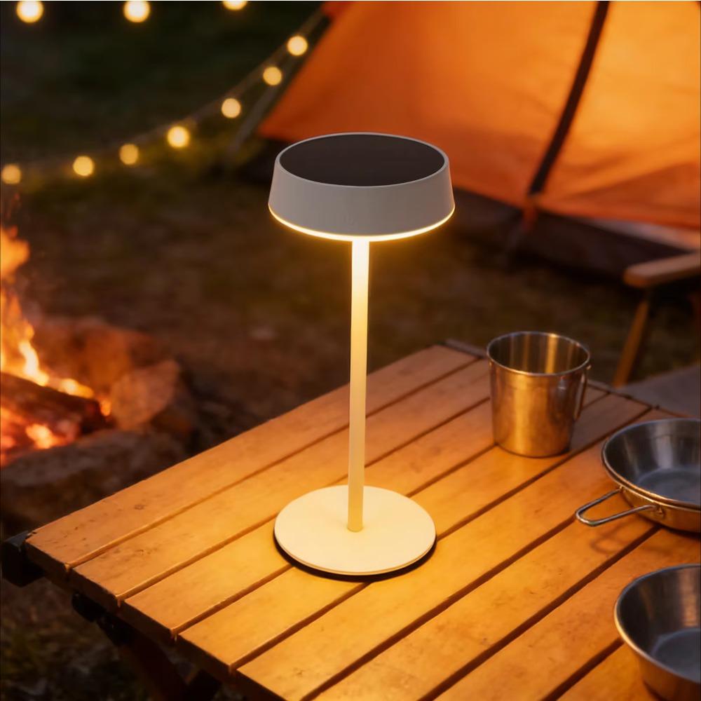 Wireless Solar Table Lamp Touch Dimmable LED Waterproof Light for Outdoor Camping Garden Bathroom Terrace - Portable Desk Lamp