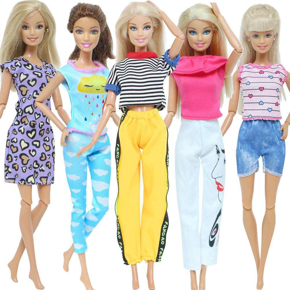 Fashion Mixed Style Outfits Colorful Wedding Party Dress T-shirt Trousers DIY Accessories Clothes for 11.5'' Doll Kids Toy