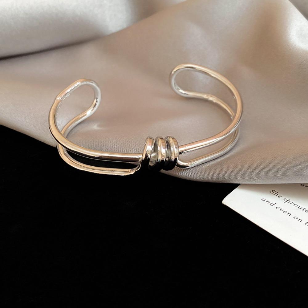 Железные браслеты-манжеты Золотой Серебряный Преувеличенный браслет Уникальный широкий открытый браслет Девушки